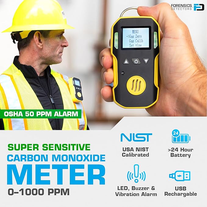 Carbon Monoxide CO Meter by Forensics | USA NIST Calibration | Dust & Explosion - Image 2