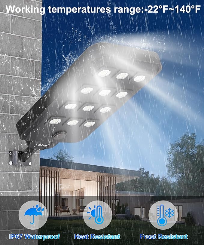 JAYNLT X-13000W Solar Street Lights Outdoor, Ultra-Large 6500K Commercial - Image 7