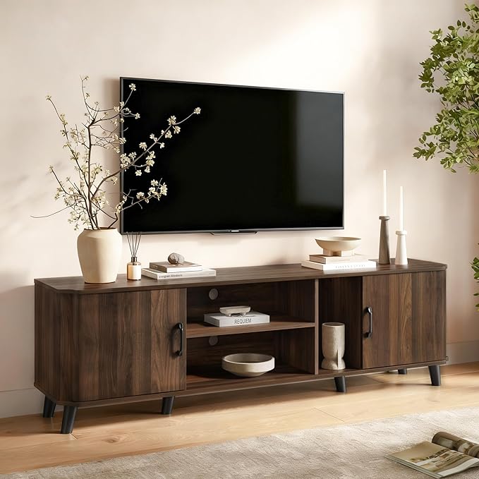 LuxenHome 70 Inch TV Stand, Mid Century Modern TV Stands by LuxenHome