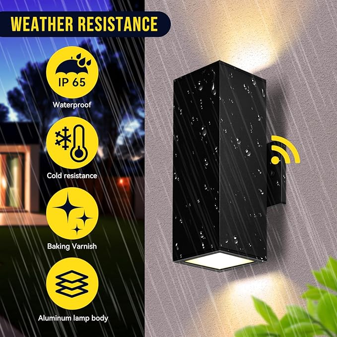 MZLITI Outdoor Light Fixture Dusk to Dawn 2 Pack, Matte Black Modern Porch - Image 5