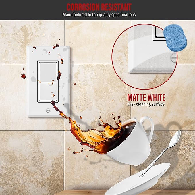 ENERLITES Decorator Switch Metal Wall Plate, Outlet Cover, Corrosion Resistant - Image 3