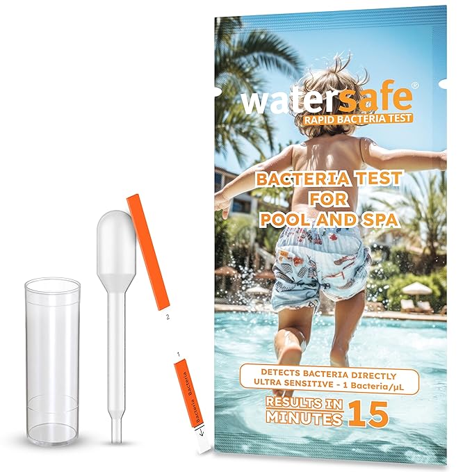 Pool and Spa Rapid Bacteria Test by Watersafe, Test Strips to Detect Down to 1 by Watersafe