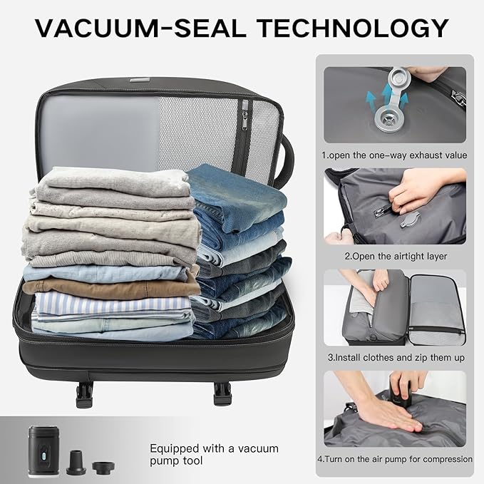 Vacuum Seal Travel Backpack 45L Expandable Air Compression System Water - Image 3