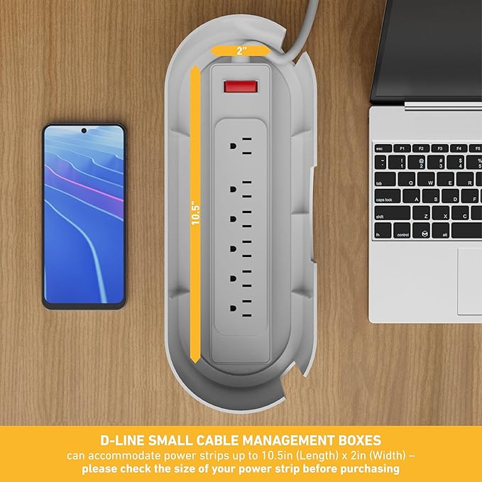 D-Line Cable Management Box, Power Strip Holder, Floor Outlet Hiders, Desk Cord - Image 3