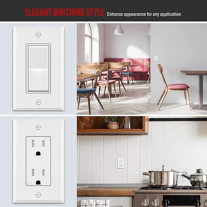 ENERLITES Decorator Switch Metal Wall Plate, Outlet Cover, Corrosion Resistant - Image 7