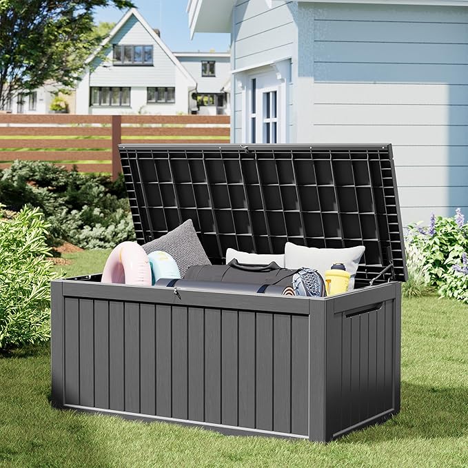 NUNU LAB 270 Gallon Large Resin Deck Box, Waterproof Outdoor Storage Box - Image 9