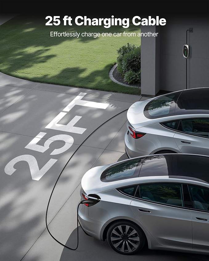 VEVOR Level 1/2 Tesla Charger, 16 Amp, Portable Electric Car EV Charger - Image 4