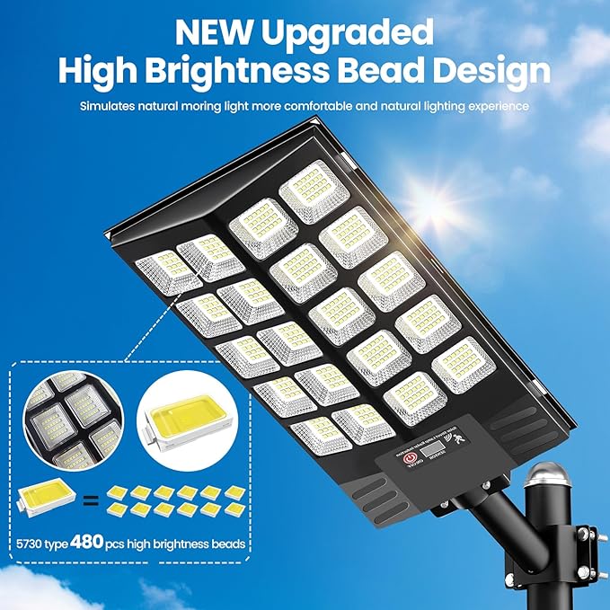 4 Pack 16" Large Solar Street Lights Outdoor Waterproof - Image 2