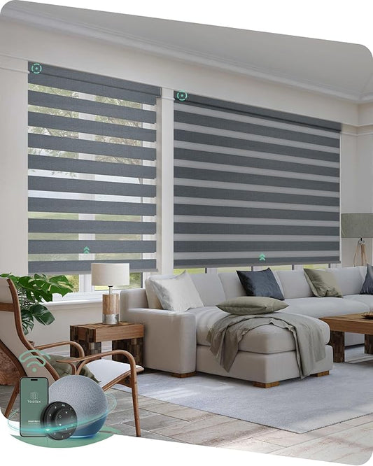 Yoolax Motorized Zebra Blinds Compatible by Yoolax