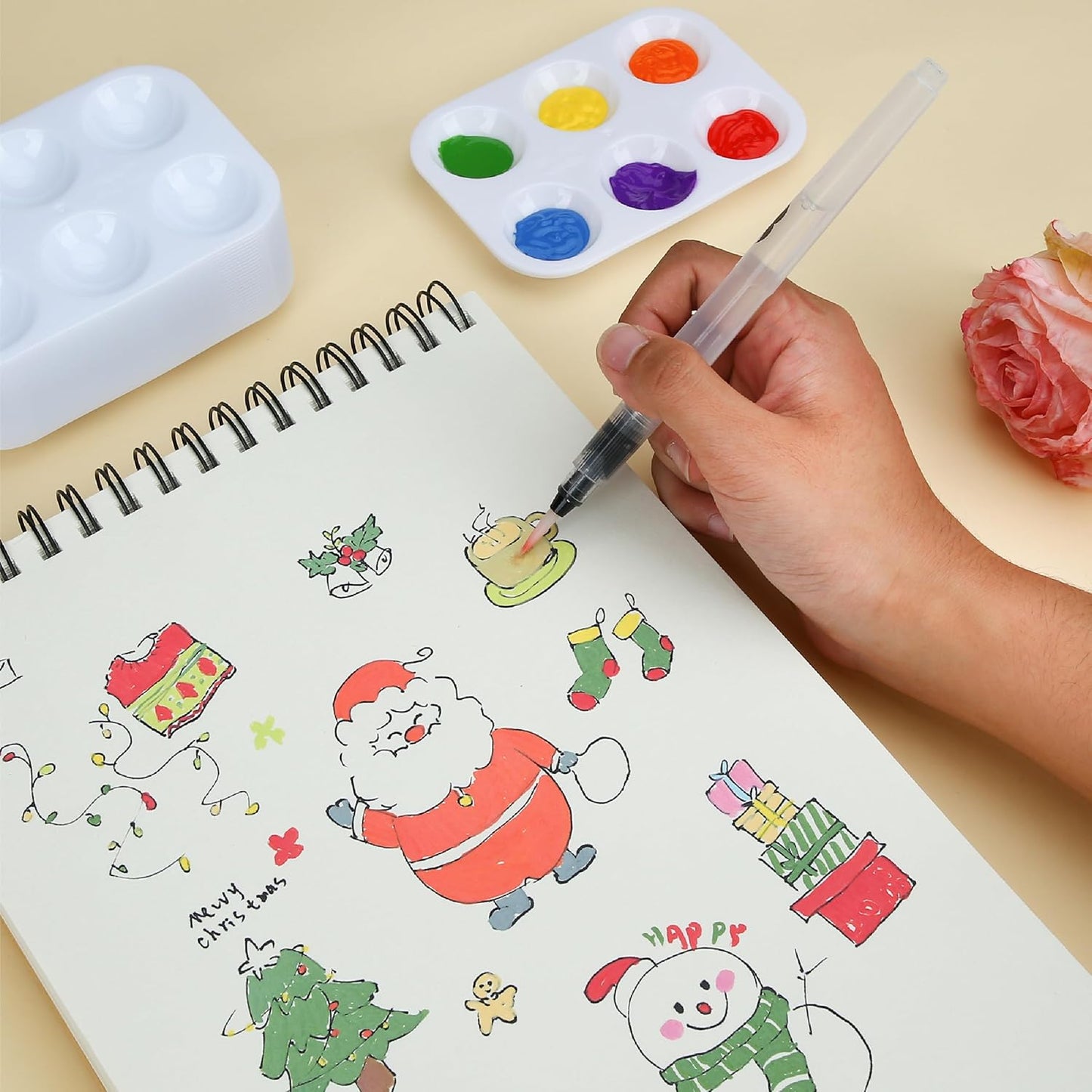 Mr. Pen- Plastic Paint Palette, 30 Pack, 6 Wells | White Rectangular Paint Tray Palette for Painting, DIY Craft