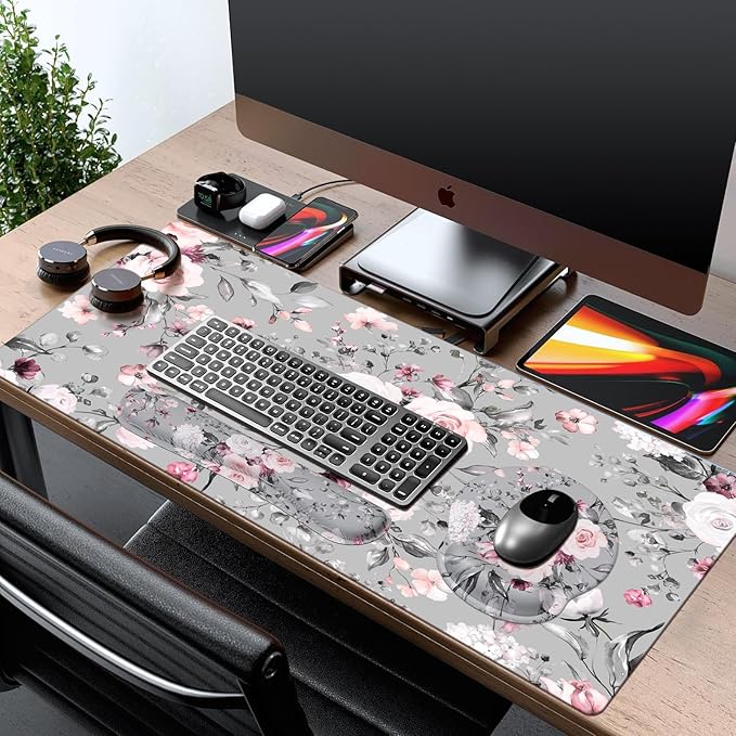 iCasso Large Mouse Pad Wrist Support Set, 4in1 XXL Big Mousepad + Keyboard - Image 7