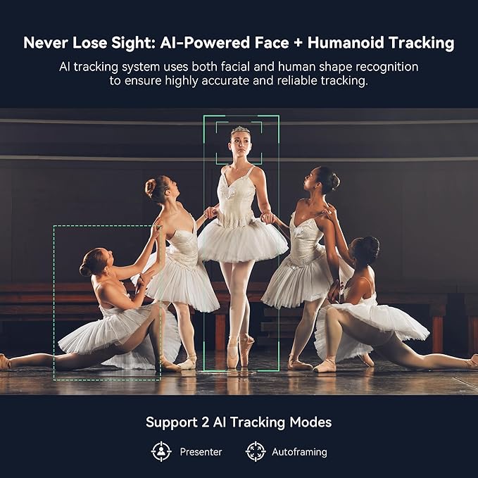 TONGVEO 4K NDI PTZ Camera AI Auto-Tracking 20X Optical Zoom HDMI IP Live - Image 4