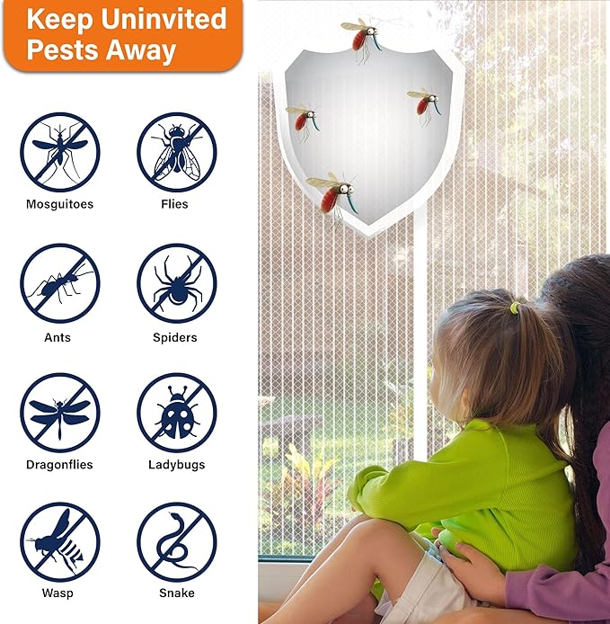 Magnetic Screen Door, Keep Bugs Out, Pet & Kid Friendly，Works - Image 3
