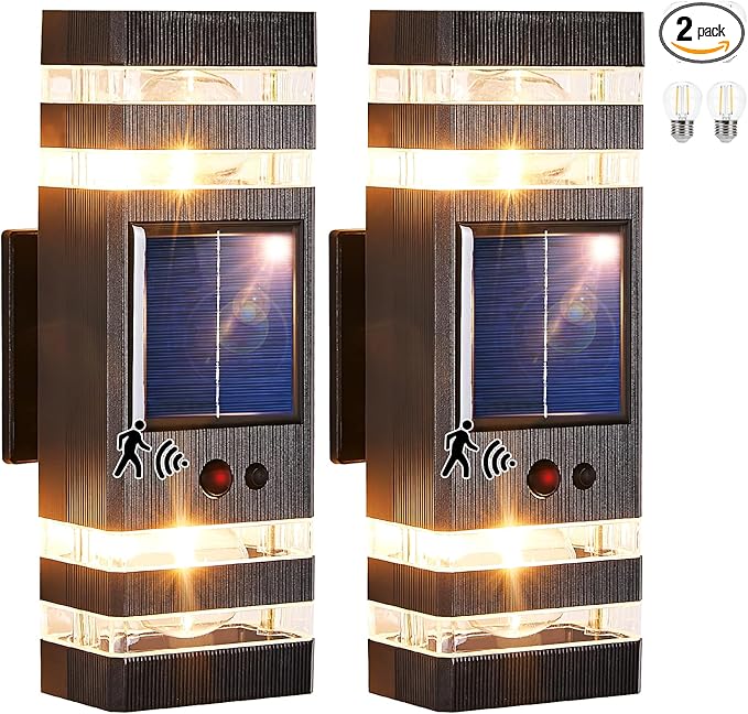 Delicavy 2 Pack Solar Outdoor Wall Lights by DELICAVYLIGHTING
