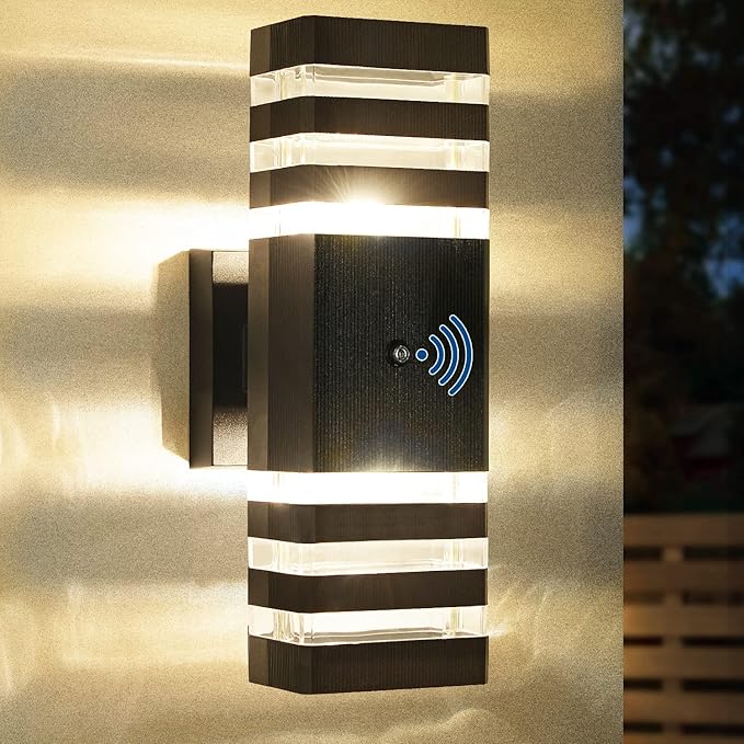 Delicavy Dusk to Dawn Sensor Outdoor Wall Lights Up Down Porch Lights Modern by DELICAVYLIGHTING