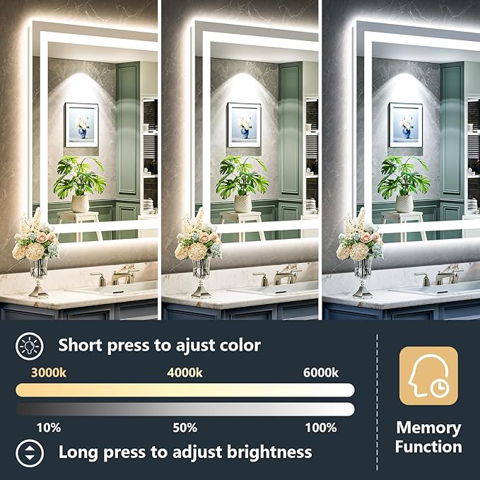 YEELAIT 20x28 Inch LED Bathroom Mirror - Image 4