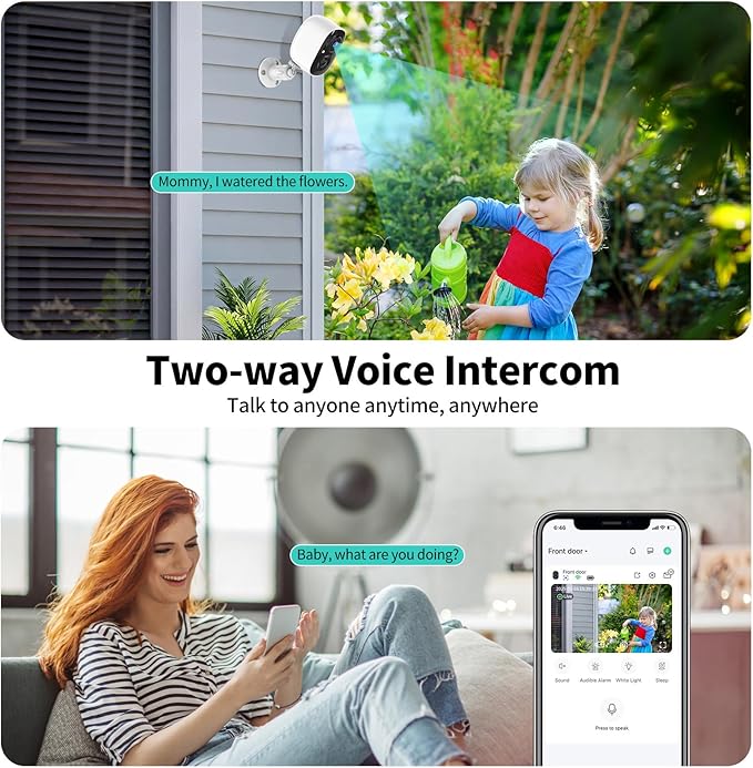 2K UHD Smart Wireless Security Camera Indoor/Outdoor, Battery Powered WiFi - Image 3