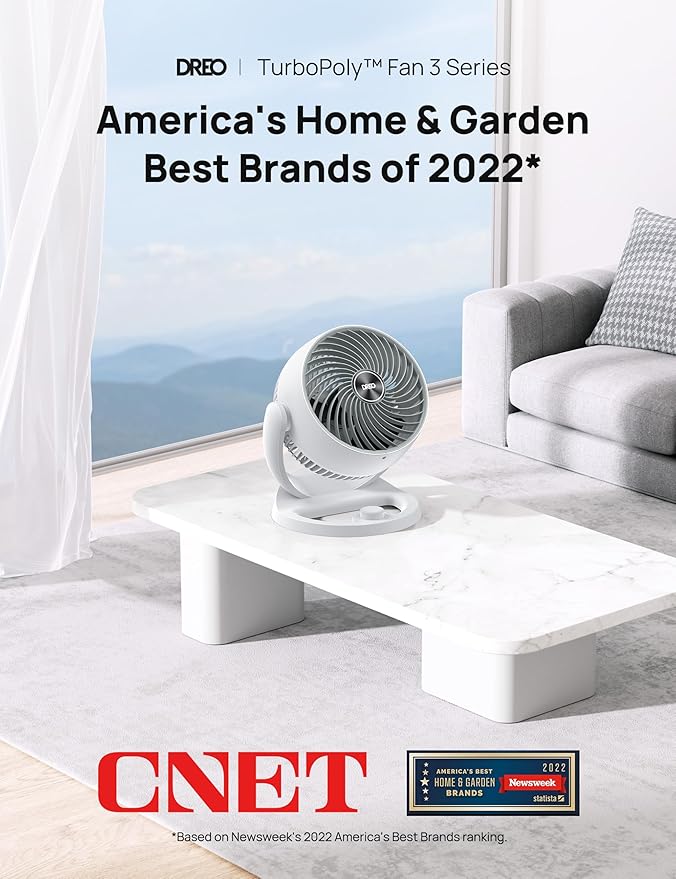 Dreo Fan for Bedroom, 12 Inches, 70ft Powerful Airflow, 28db Quiet Table Air - Image 2