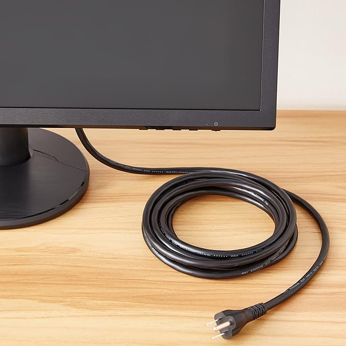 Amazon Basics PC Power Cord, 12 feet, AC Power Cord - Image 6