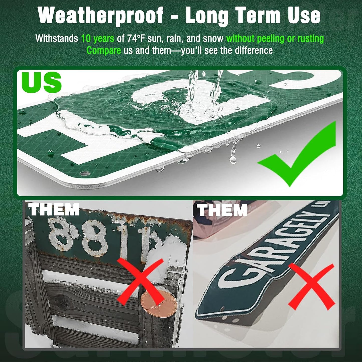 Reflective House Numbers Address sign - Rustproof Metal Signs for Outside | Vertical, 80mil Thick Pure Aluminum Address Numbers, Custom 911 House Number Signs for Outside Driveway Mailbox Post Wall