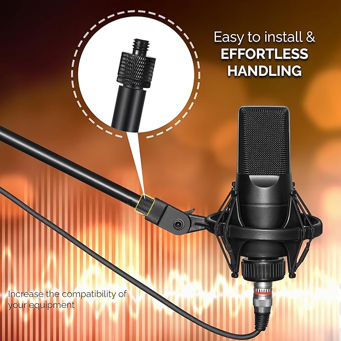 IXTECH Mic Stand Adapter Set 8 pieces Metal Microphone Stand Screw Thread - Image 4