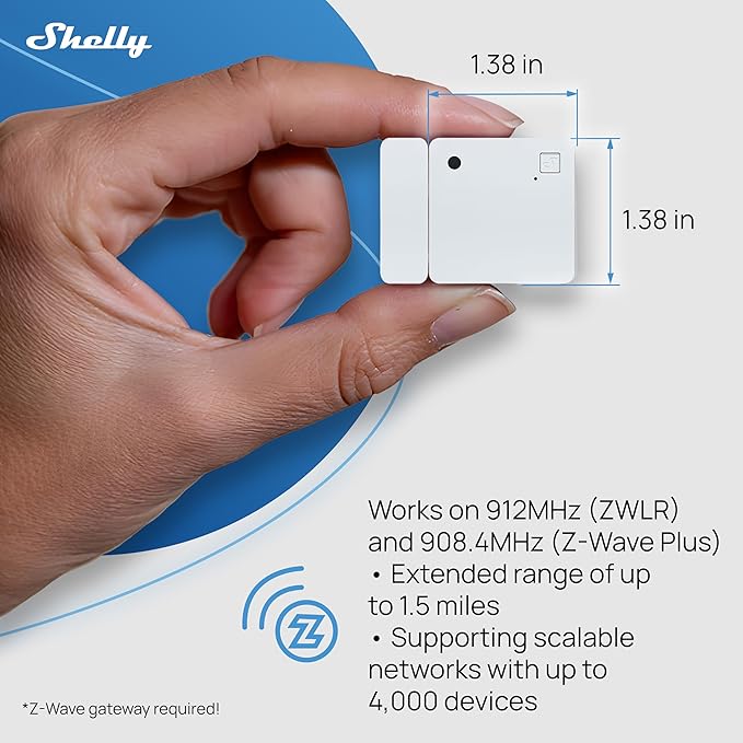 Shelly Wave Door/Window White, Z-Wave Long Range Operated Sensor, Home - Image 2