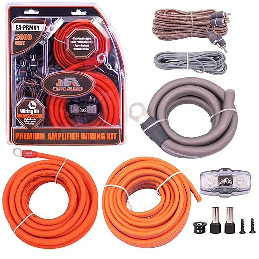 Elite Audio Premium 4 Gauge CCA Amplifier Installation Wiring Amp Kit, 2000 by EliteAudio