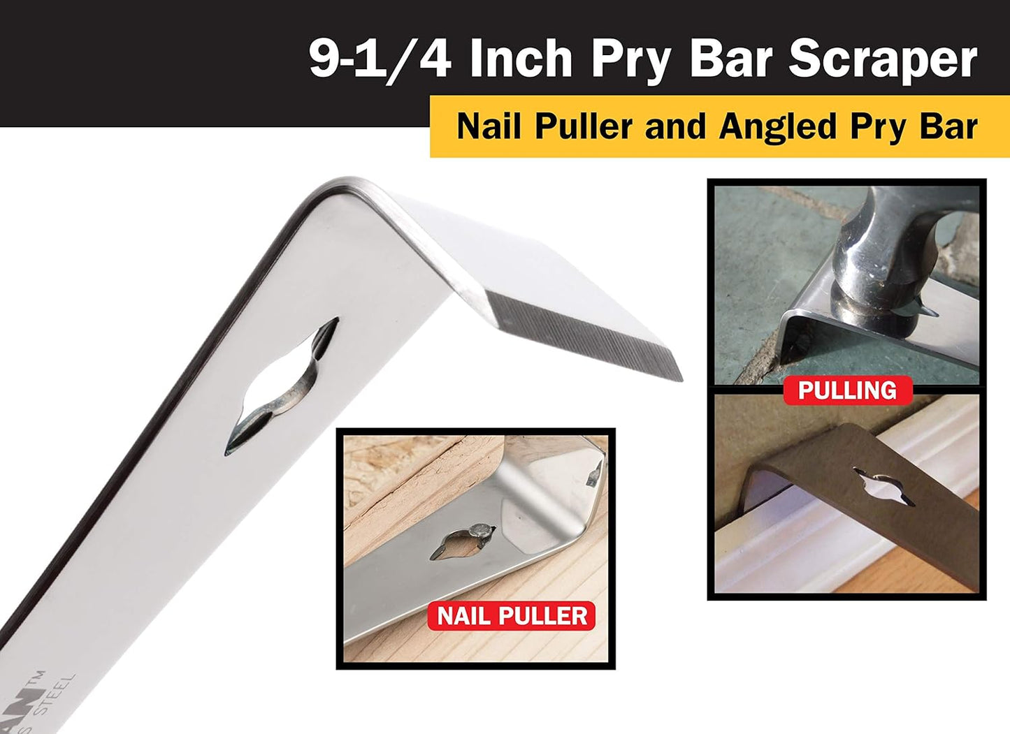 Titan 11509 9-1/4-Inch Stainless Steel Pry Bar Scraper