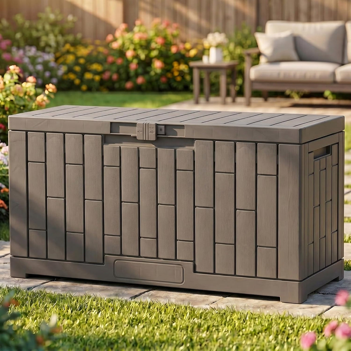 yitahome 60 gallon resin deck box, main product view