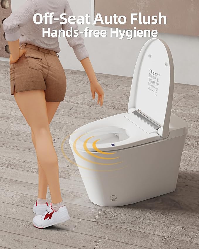 Luoware Smart Toilet Lite without Bidet, One Piece Elongated Modern Toilet - Image 4