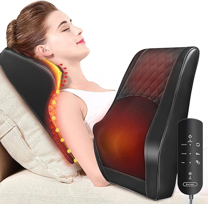 Boriwat Back Massager with Heat, 3D Kneading Massage Pillow by Boriwat
