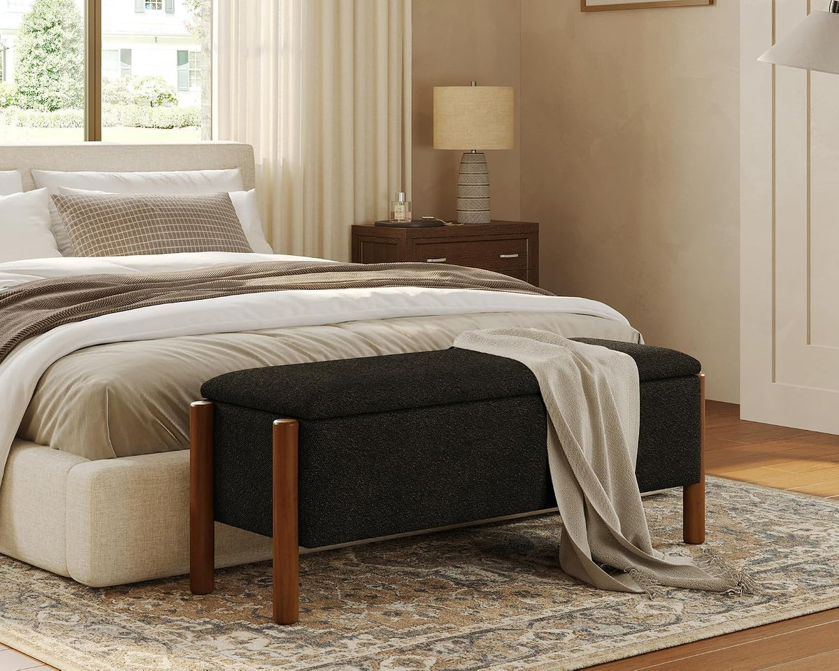 storage ottoman bench, end of bed bench for, main product view