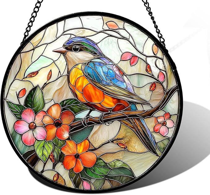 DASTOLL Stained Glass Window Hanging, and Mom 9.8 in by DASTOLL