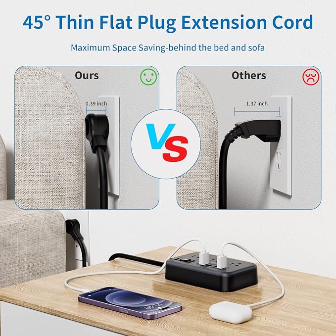 NTONPOWER 6 Widely Spaced Outlet Power Strip - Image 2