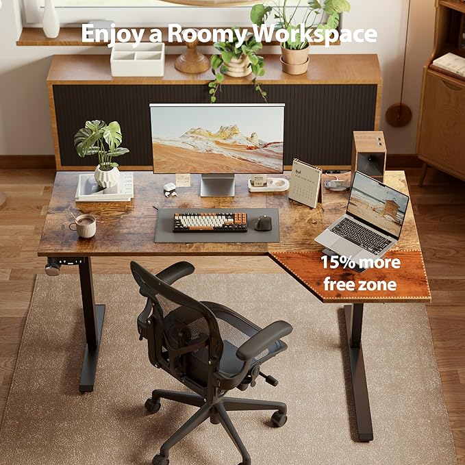 Agilestic Electric Standing Desk, L-Shaped 55 Inches Height Adjustable Desk - Image 8