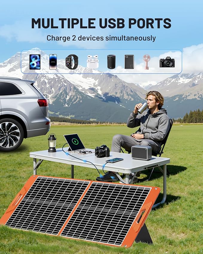 SOLUPUP 60W Portable Solar Panel, IP65 Waterproof Foldable Solar Panels - Image 5