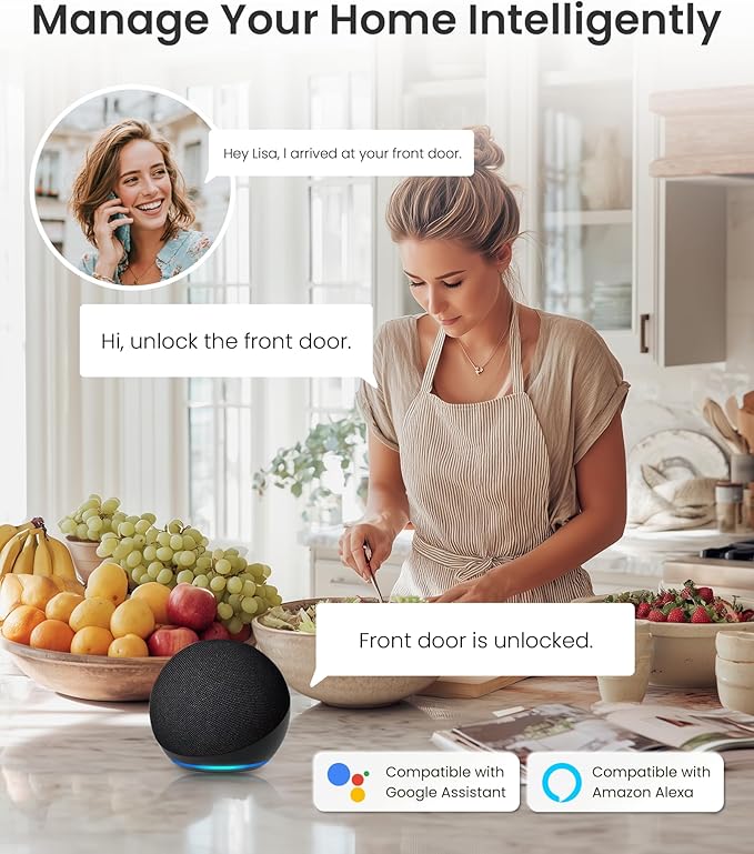 DESLOC C100 Plus Built-in WiFi Smart Lock, Keyless Entry Door Lock - Image 5