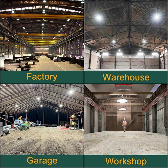 ACOHOOK 420W LED High Bay Light 5000K Daylight UFO Commercial Bay Light - Image 8