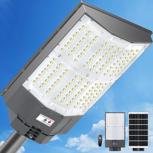 10500W Solar Street Lights Outdoor, 650000LM 7000K Solar Parking Lot Lights
