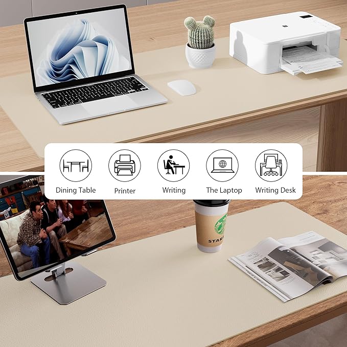 Aothia Leather Desk Pad Protector, Office Desk Mat, Large Mouse Pad, Non-Slip - Image 5