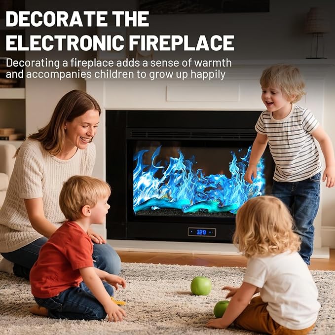 Electric Fireplace Wall Fireplace Recessed 3 Log Flame Colors Electric - Image 7