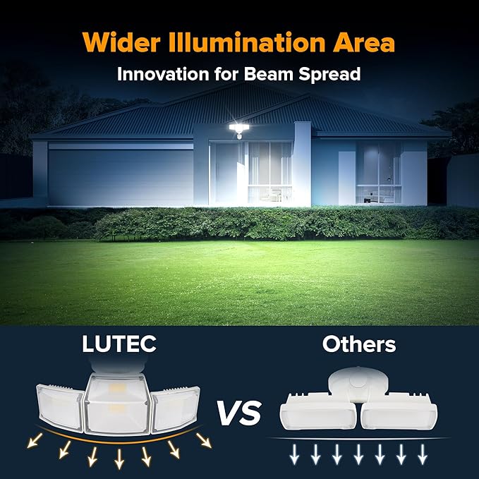 LUTEC 80W 9000LM LED Security Lights Motion Sensor Outdoor Lights, 4 Head LED - Image 7