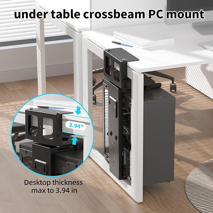 Pholiten Under Desk CPU Mount, Universal Desk Leg CPU Mount, 3.94 to 11.61 inch - Image 5