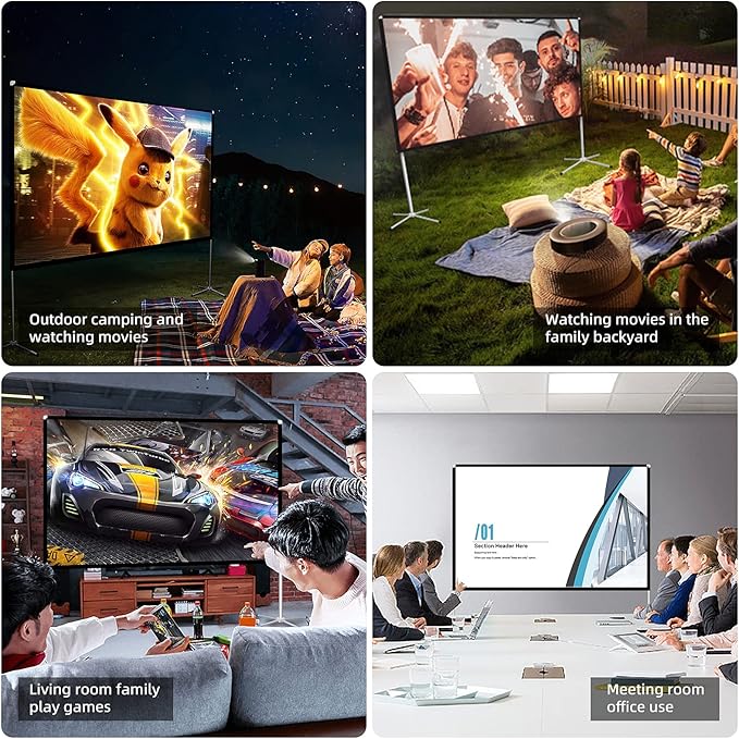 Portable Projector Screen with Stand Outdoor: Camping Projection Screen 80 inch - Image 2