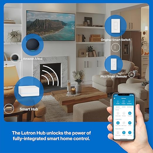 Lutron Caseta Original Smart Light Switch Kit w/ Wall Plate and Smart Hub - Image 4