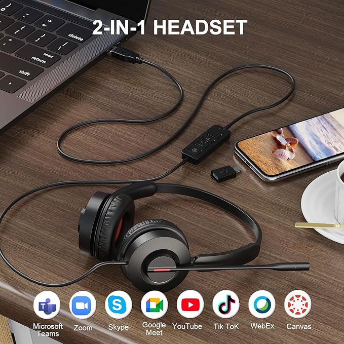MAIRDI USB Headset with Microphone, PC Headset with Mic Noise Cancelling - Image 6