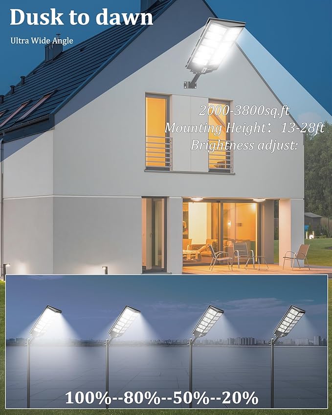 Ofuray Of-9600W Solar Street Lights Outdoor, 660000Lm Solar Security Flood - Image 6