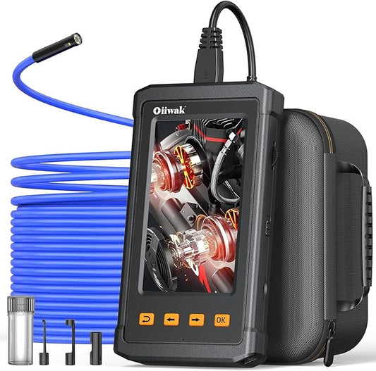 Oiiwak 50 ft Triple Lens Borescope, Drain & Sewer Camera | 4.3" 1080P, Carrying by Oiiwak