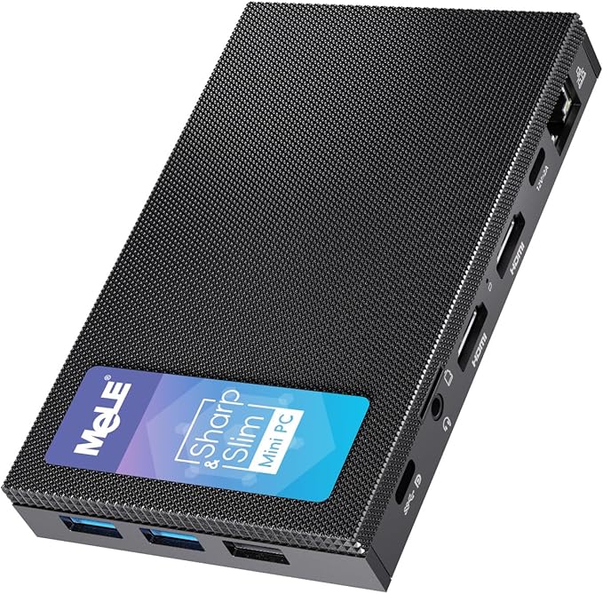 MeLE Mini PC Quieter 4C, N100 Fanless Mini Computers, 32GB LPDDR5 RAM, 512GB SSD by MeLE