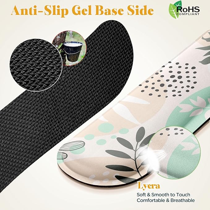 Gimars Enlarge Silky and Superfine Fabric Gel Memory Foam Keyboard Wrist Rest - Image 3